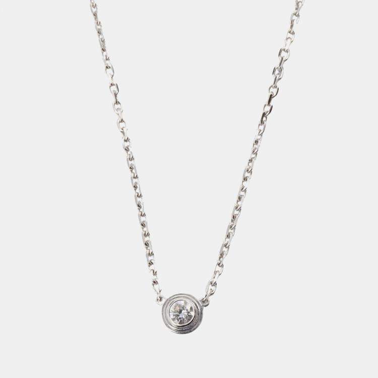 Pre Owned Cartier D'amour 18K White Gold Diamond Necklace