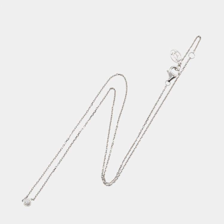 Pre Owned Cartier D'amour 18K White Gold Diamond Necklace