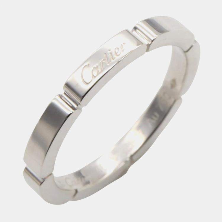 Pre Owned Cartier Maillon Panthere 18K White Gold Band Ring EU 56