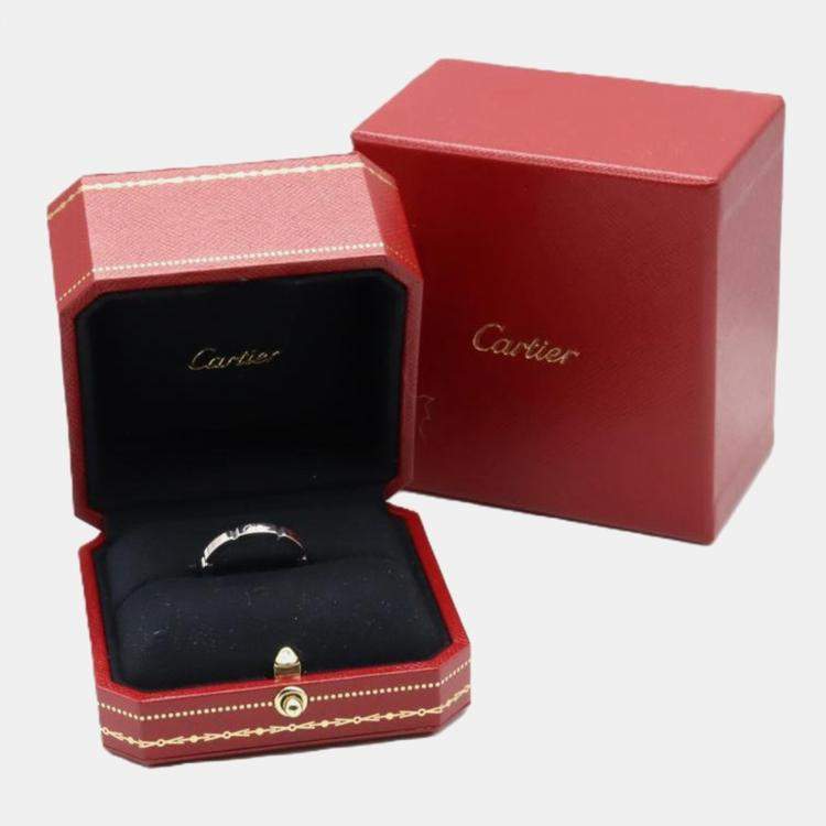 Pre Owned Cartier Maillon Panthere 18K White Gold Band Ring EU 56
