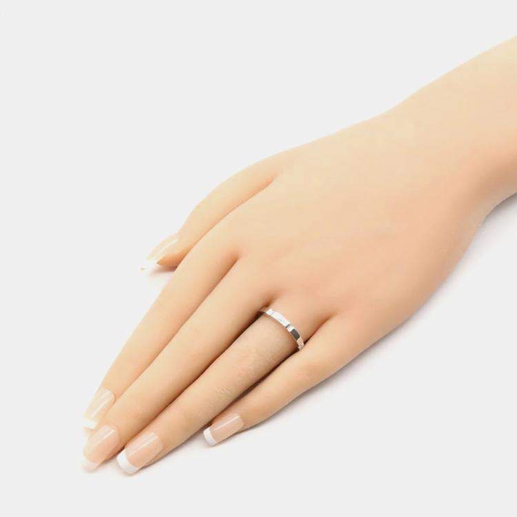 Pre Owned Cartier Maillon Panthere 18K White Gold Band Ring EU 56