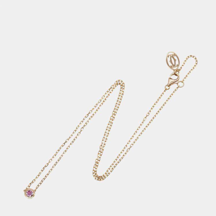 Pre Owned Cartier D'amour 18K Rose Gold and Pink Sapphire Pendant Necklace