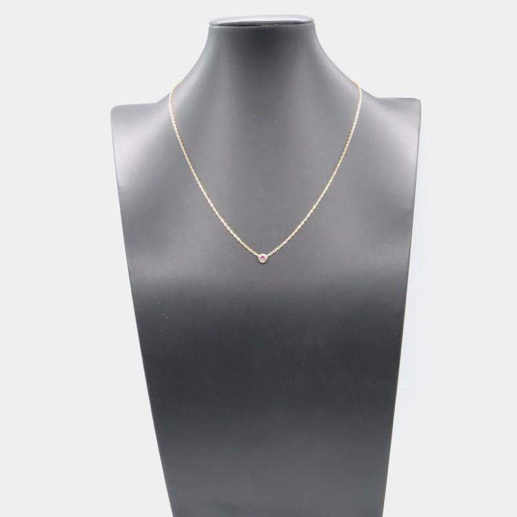 Pre Owned Cartier D'amour 18K Rose Gold and Pink Sapphire Pendant Necklace