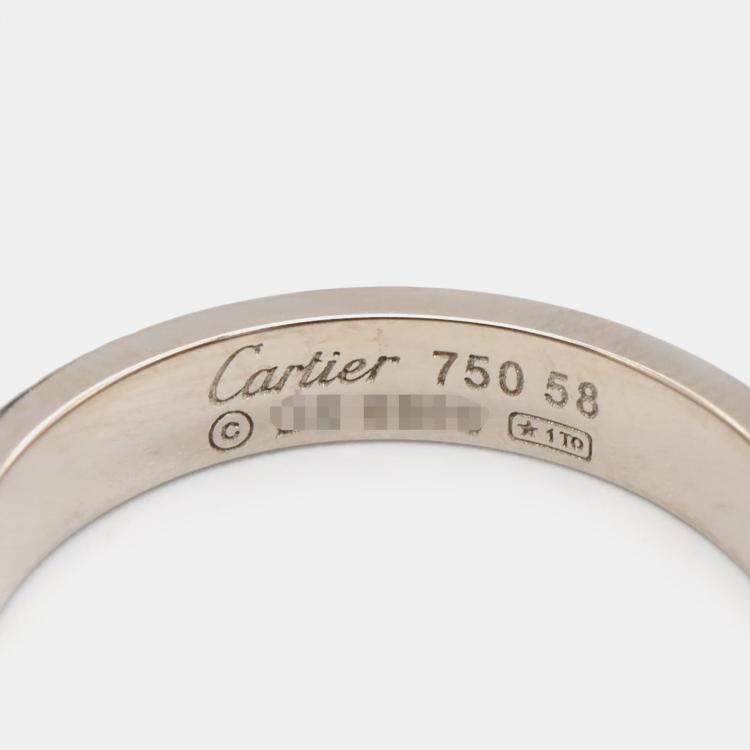 Pre Owned Cartier Happy Birthday 18K White Gold Ring EU 58
