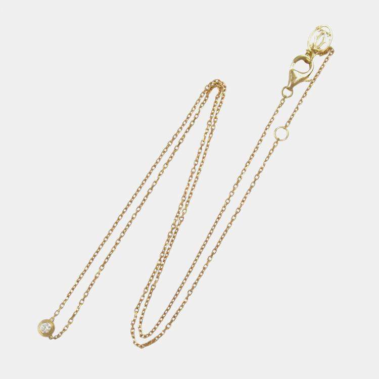 Pre Owned Cartier D'amour Diamond 18K Pink Gold Necklace