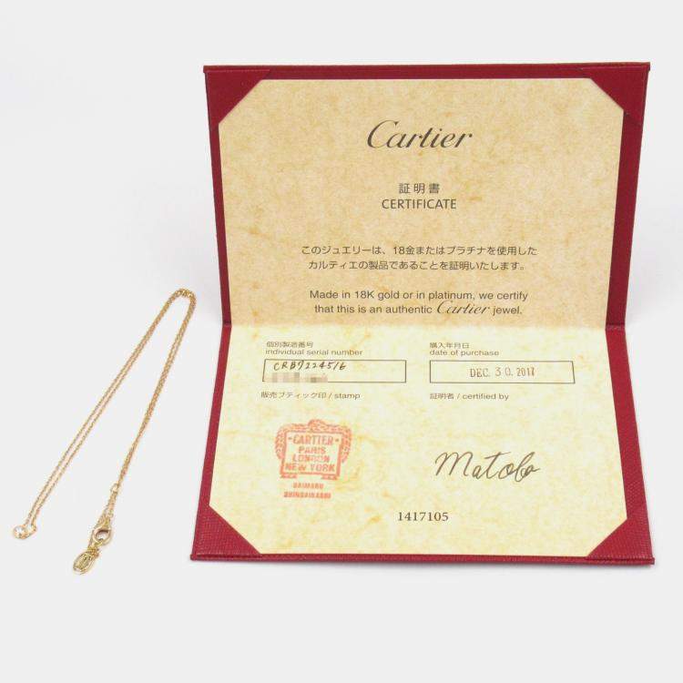 Pre Owned Cartier D'amour Diamond 18K Pink Gold Necklace