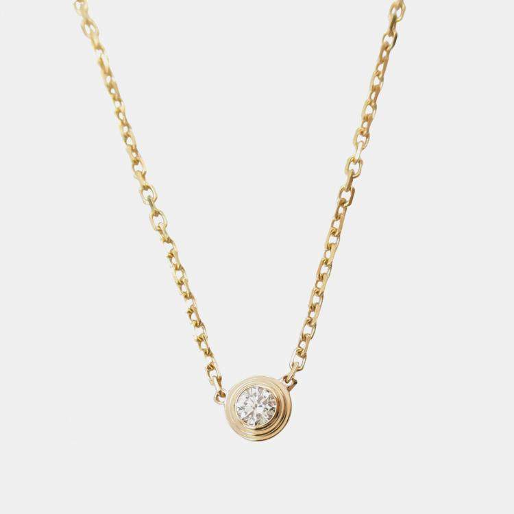 Pre Owned Cartier D'amour Diamond 18K Pink Gold Necklace
