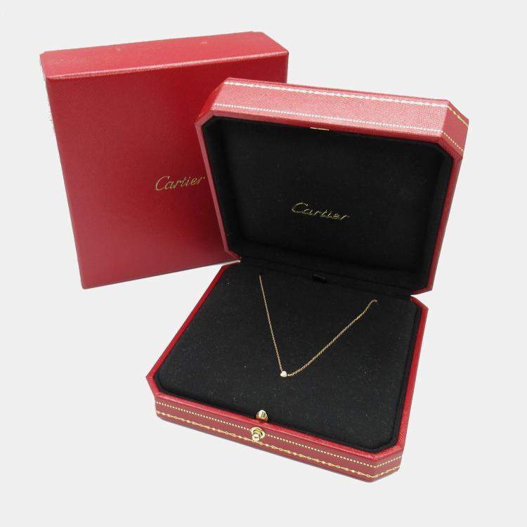 Pre Owned Cartier D'amour Diamond 18K Pink Gold Necklace