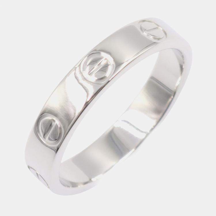 Pre Owned Cartier Love 18K White Gold Band Ring EU 51