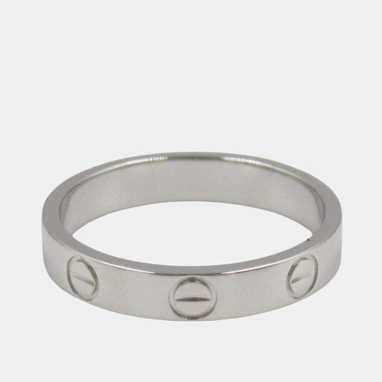 Pre Owned Cartier Love Platinum Band Ring EU 53