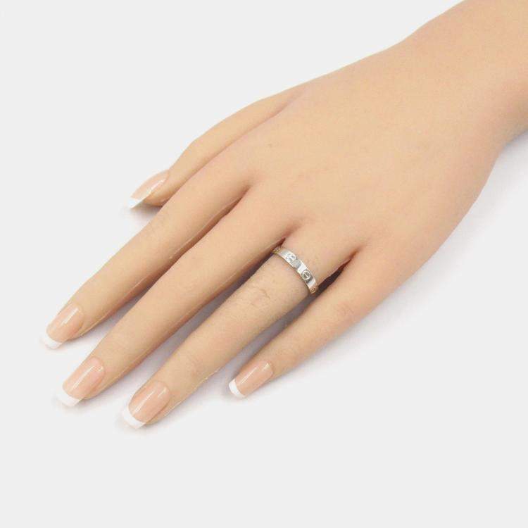 Pre Owned Cartier Love Platinum Band Ring EU 53