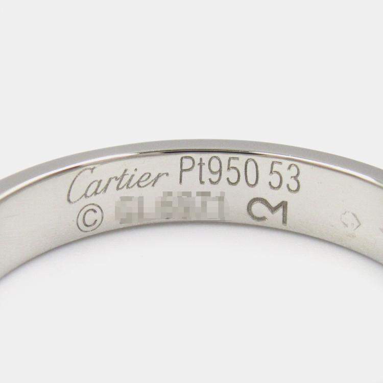 Pre Owned Cartier Love Platinum Band Ring EU 53