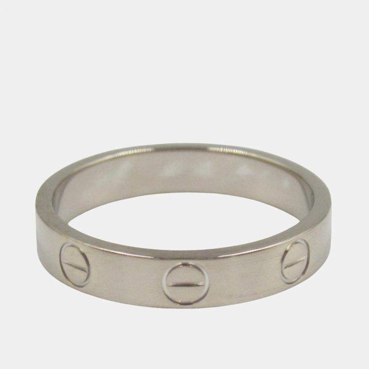 مملوكة مسبقًا Cartier Love 18K White Gold Band Ring EU 52