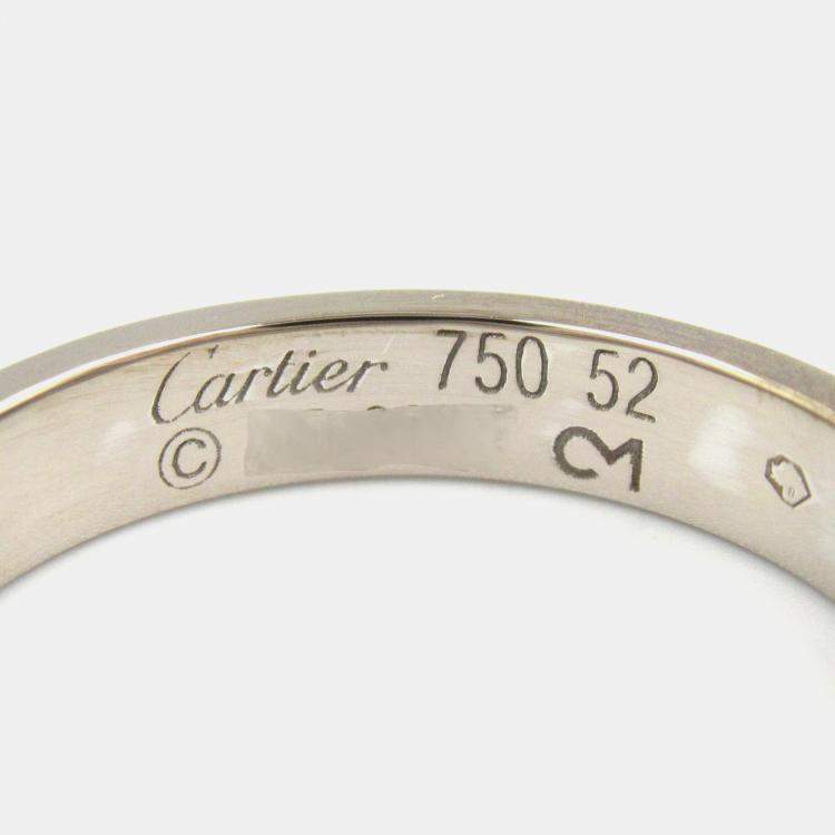 مملوكة مسبقًا Cartier Love 18K White Gold Band Ring EU 52