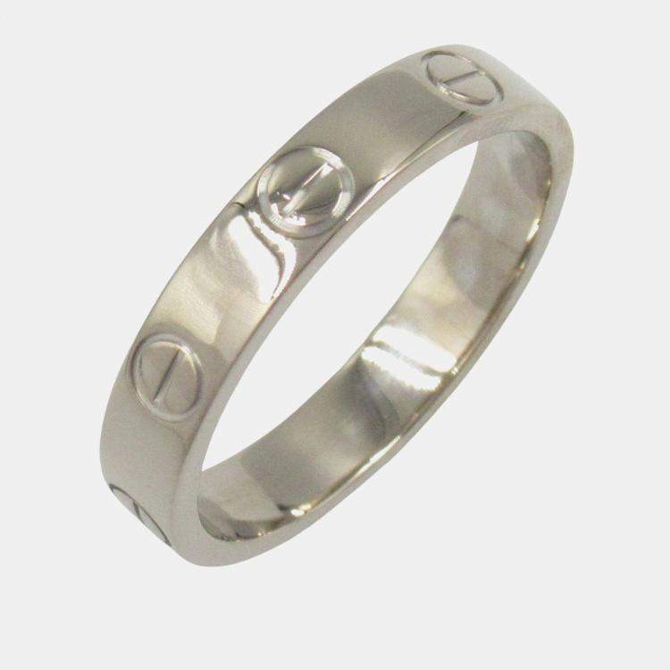 مملوكة مسبقًا Cartier Love 18K White Gold Band Ring EU 52