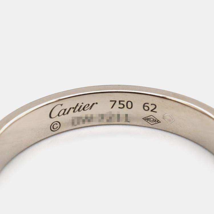 Pre Owned Cartier Love 18K White Gold Band Ring EU 62