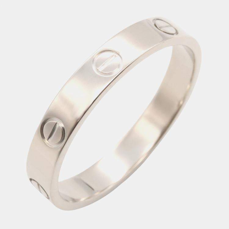Pre Owned Cartier Love 18K White Gold Band Ring EU 62