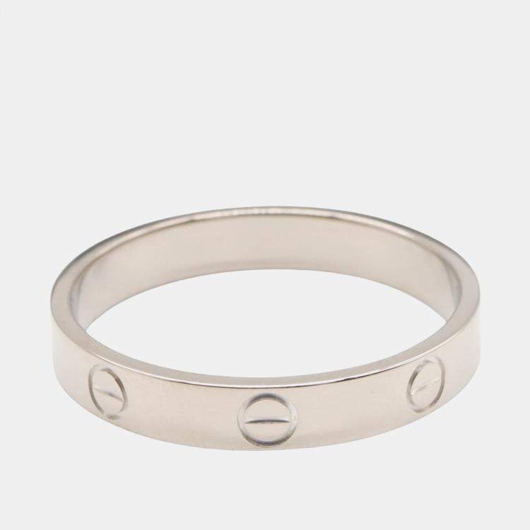 Pre Owned Cartier Love 18K White Gold Band Ring EU 62