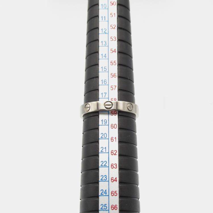 Pre Owned Cartier Love 18K White Gold Band Ring EU 59