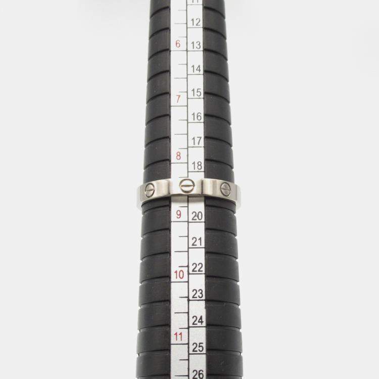 Pre Owned Cartier Love 18K White Gold Band Ring EU 59