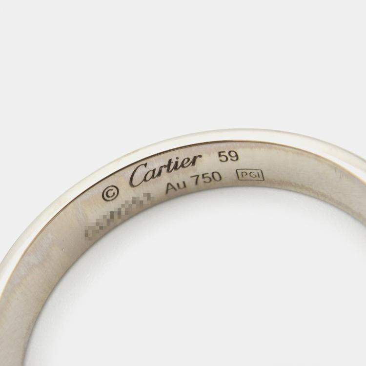 Pre Owned Cartier Love 18K White Gold Band Ring EU 59