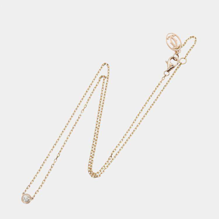 Pre Owned Cartier D'amour 18K Rose Gold Diamond Necklace