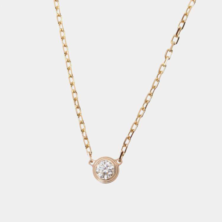 Pre Owned Cartier D'amour 18K Rose Gold Diamond Necklace