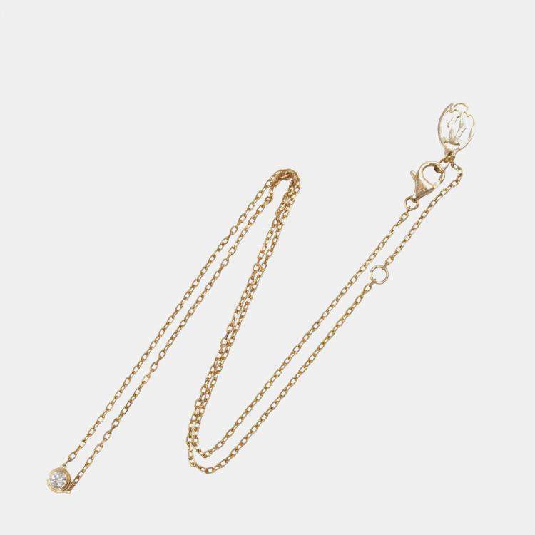 Pre Owned Cartier D'amour 18K Rose Gold and Diamond Pendant Necklace