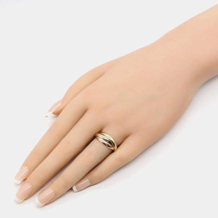 Pre Owned Cartier Trinity 18K Yellow, Rose, White Gold Band Ring EU 52