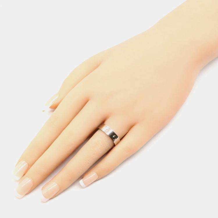 Pre Owned Cartier Love 18K White Gold Band Ring EU 54