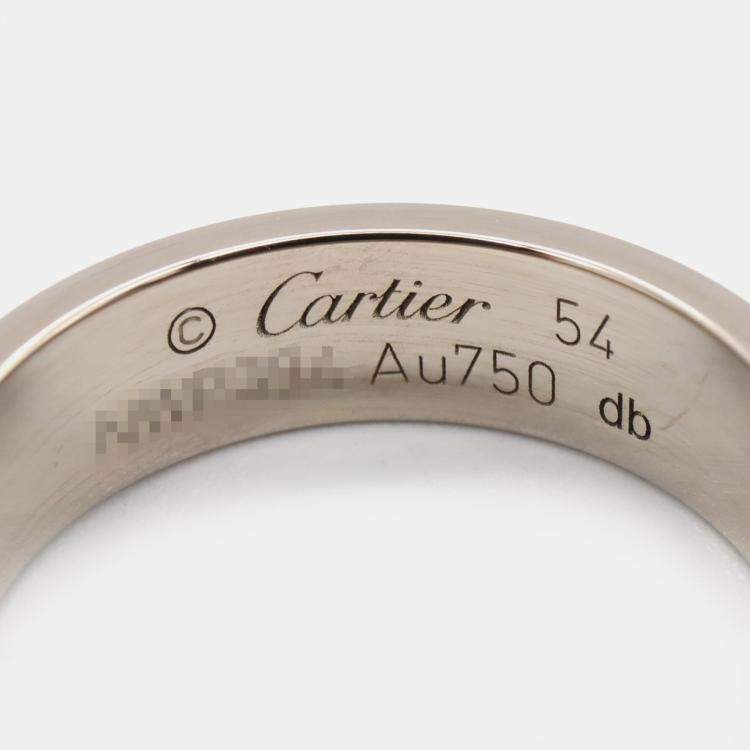 Pre Owned Cartier Love 18K White Gold Band Ring EU 54