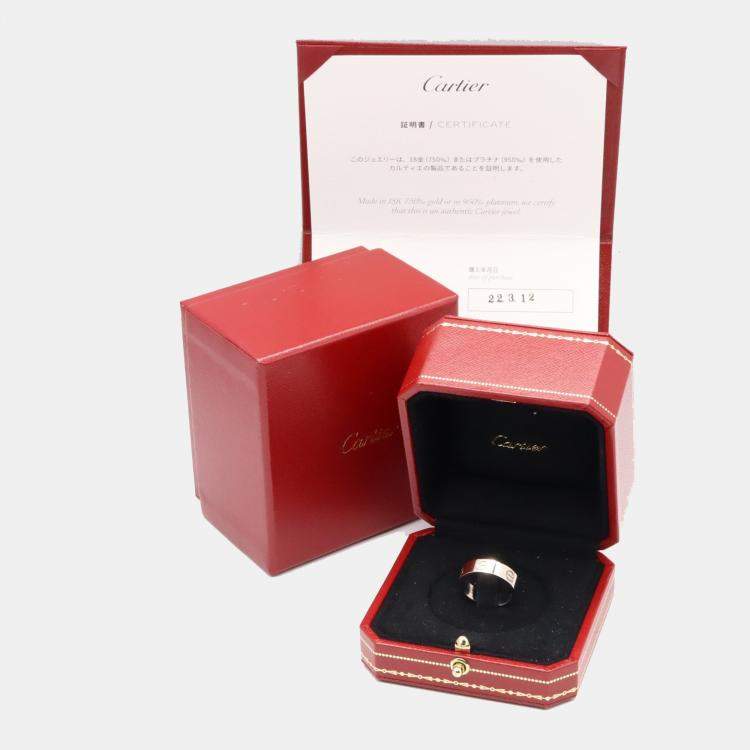Pre Owned Cartier Love 18K White Gold Band Ring EU 54