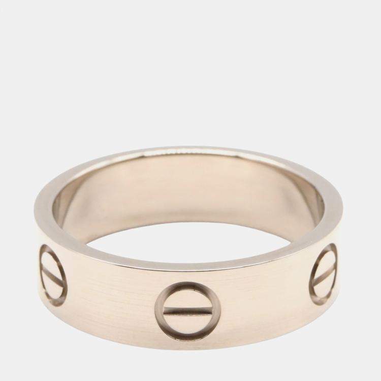 Pre Owned Cartier Love 18K White Gold Band Ring EU 54