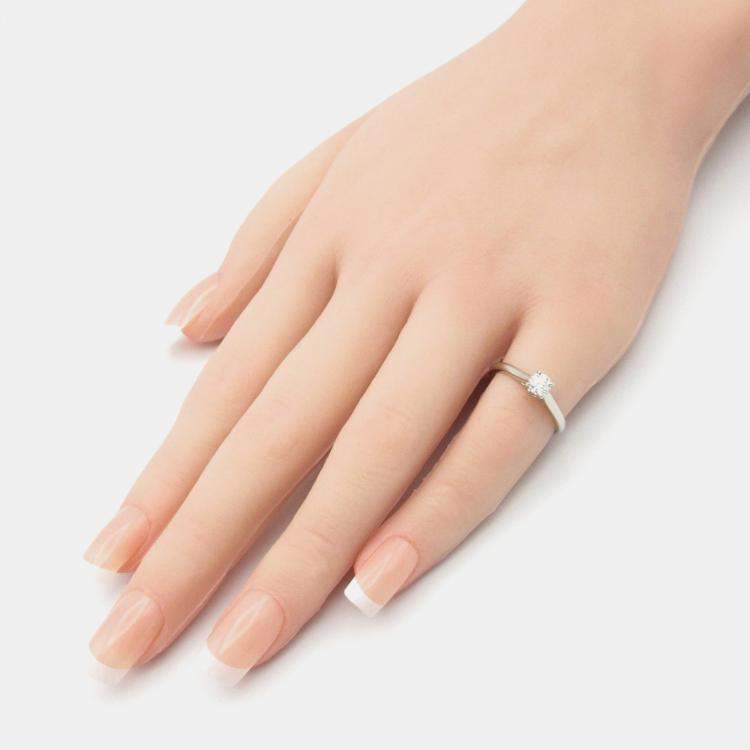 Pre Owned Cartier 1895 Platinum and Diamond Solitaire Ring EU 49