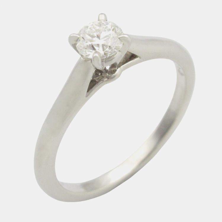 Pre Owned Cartier 1895 Platinum and Diamond Solitaire Ring EU 49