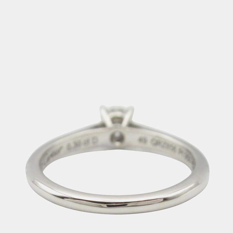 Pre Owned Cartier 1895 Platinum and Diamond Solitaire Ring EU 49