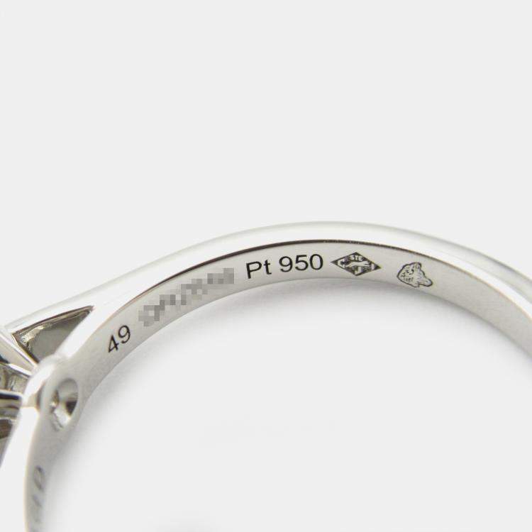 Pre Owned Cartier 1895 Platinum and Diamond Solitaire Ring EU 49