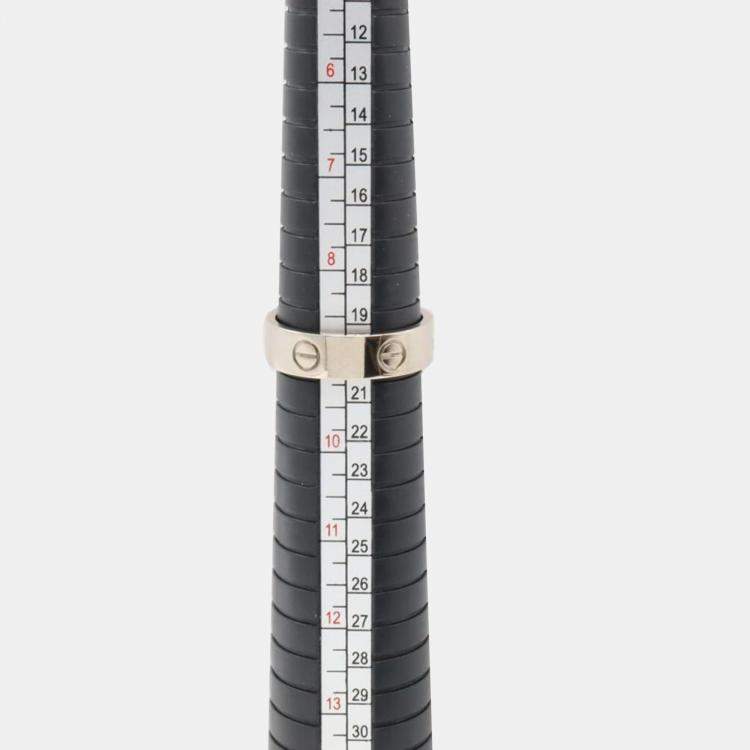 Pre Owned Cartier Love 18K White Gold Band Ring EU 60