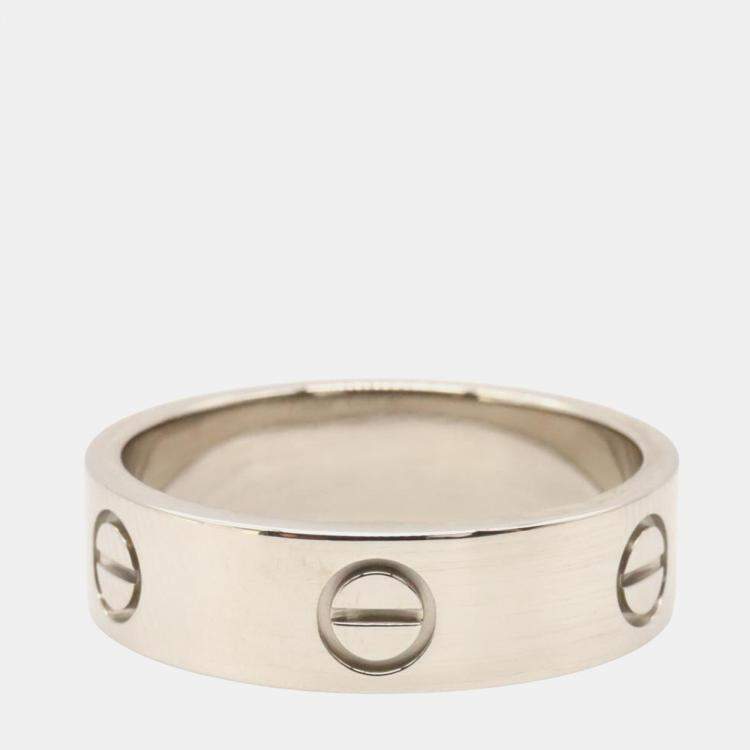 Pre Owned Cartier Love 18K White Gold Band Ring EU 60
