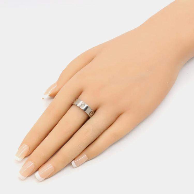 Pre Owned Cartier Love 18K White Gold Band Ring EU 60
