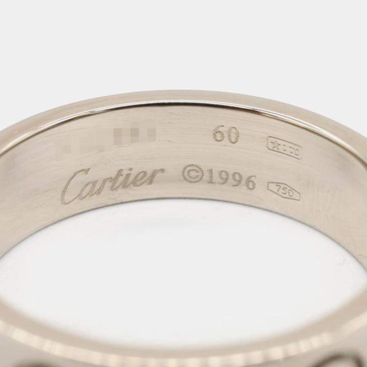 Pre Owned Cartier Love 18K White Gold Band Ring EU 60