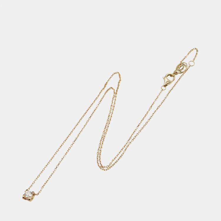 Pre Owned Cartier C De Cartier 18K Rose Gold and Diamond Pendant Necklace