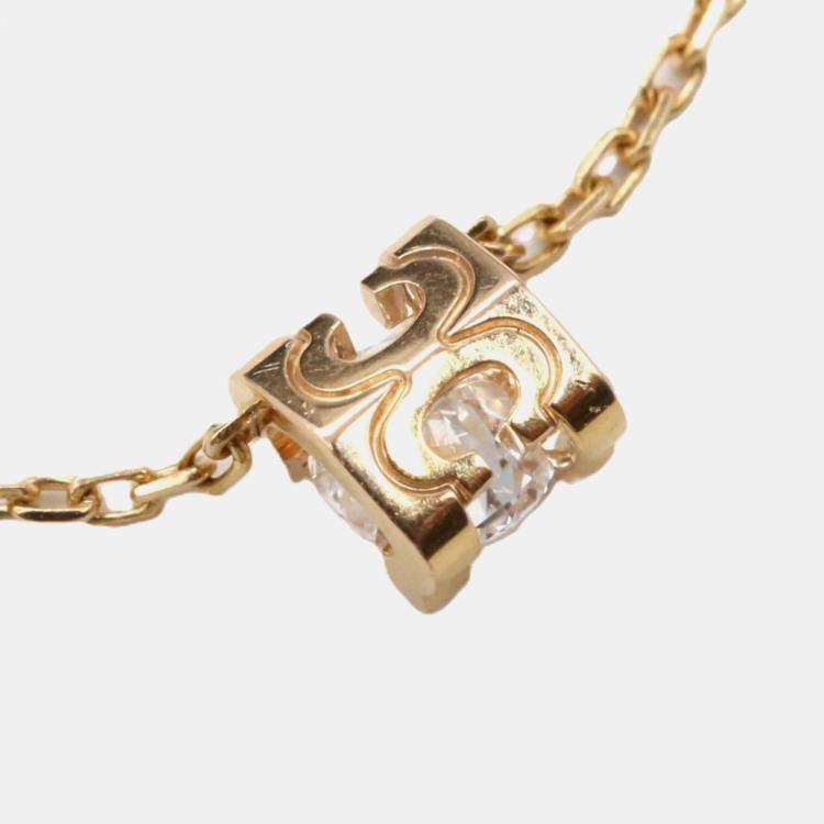 Pre Owned Cartier C De Cartier 18K Rose Gold and Diamond Pendant Necklace