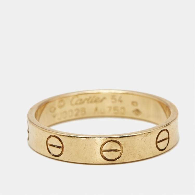 مملوكة مسبقًا Cartier Love 18k Yellow Gold Small Model Ring Size 54