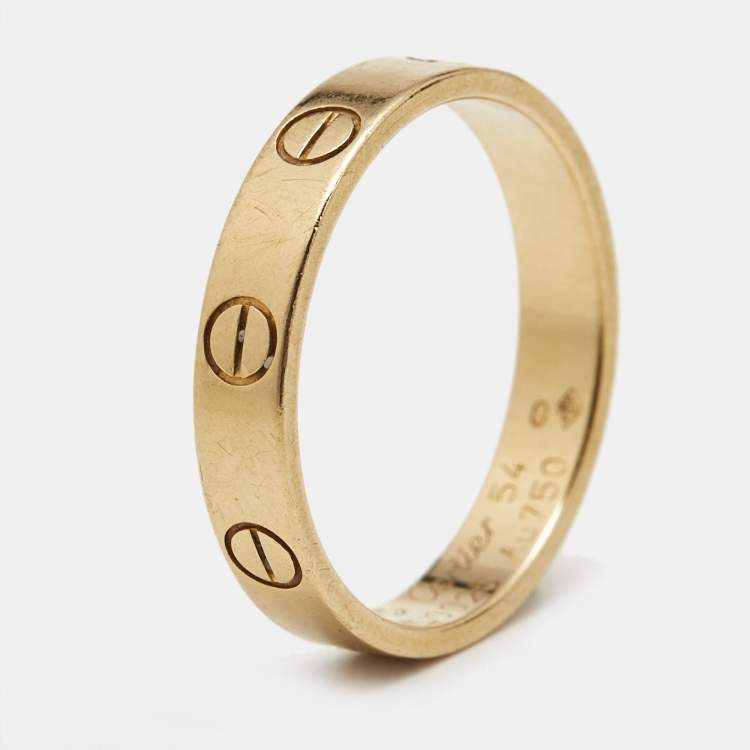 مملوكة مسبقًا Cartier Love 18k Yellow Gold Small Model Ring Size 54