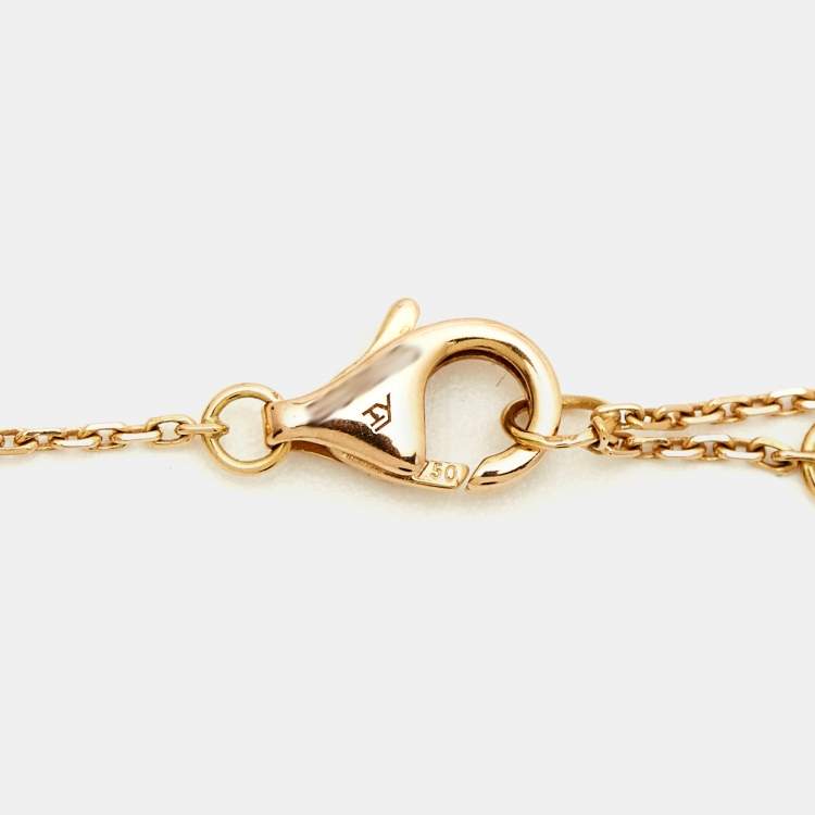 Pre Owned Cartier Amulette De Cartier Onyx Diamond 18k Rose Gold XS Model Bracelet