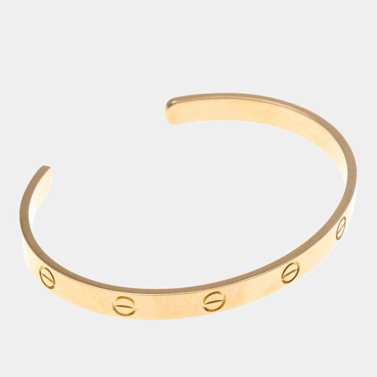 Pre Owned Cartier Love 18K Rose Gold Open Cuff Bracelet