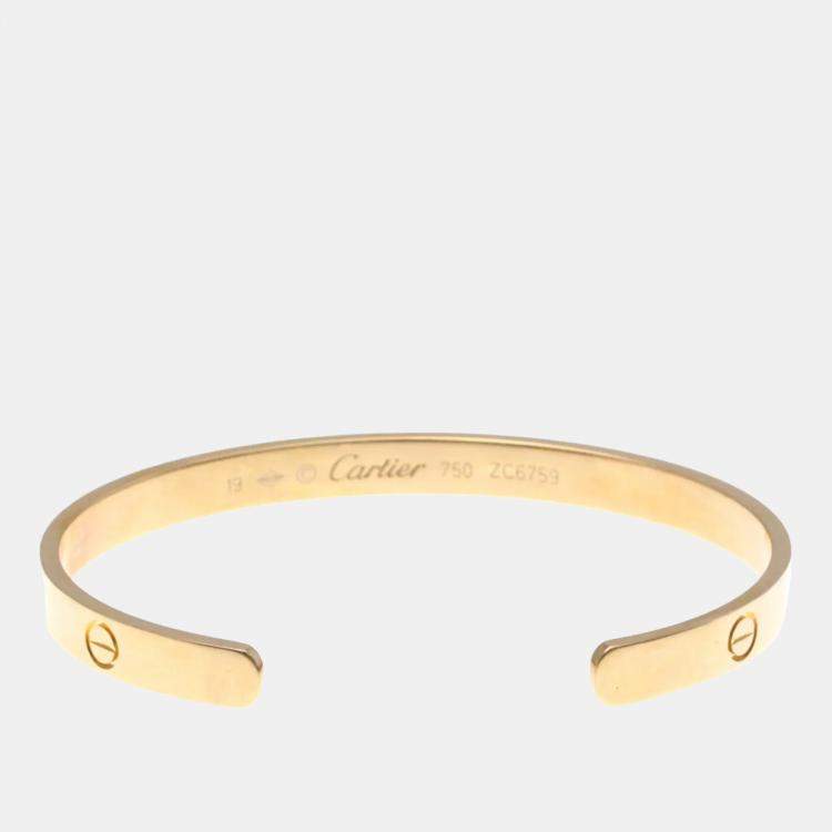 Pre Owned Cartier Love 18K Rose Gold Open Cuff Bracelet