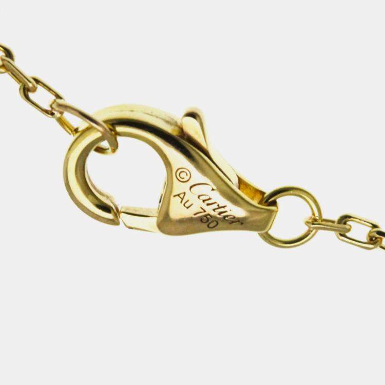 Pre Owned Cartier Trinity 18K Yellow, Rose, White Gold and Diamond Pendant Necklace