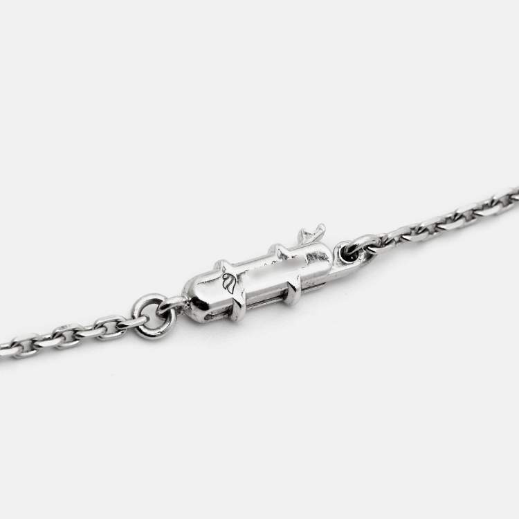 Pre Owned Cartier Himalia Diamonds Cultured Pearl 18k White Gold Pendant Necklace